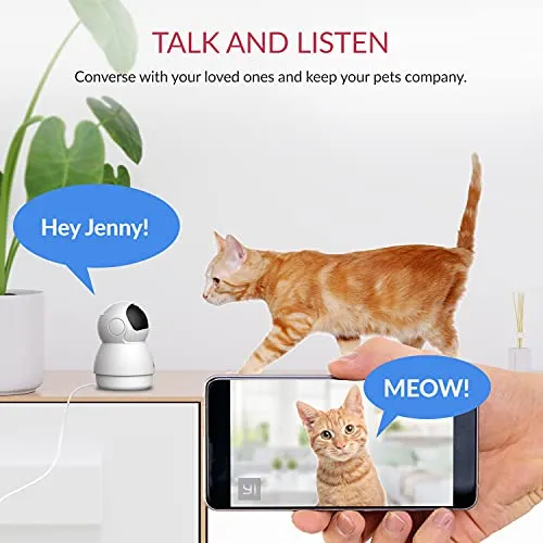 YI Dome Guard Telecamera da Interno 1080p, Videocamera Sorveglianza Wifi 360 gradi, Rilevamento di Movimento, Audio Bidirezionale, Visione Notturna a infrarossi, App per iOS/Android/Windows