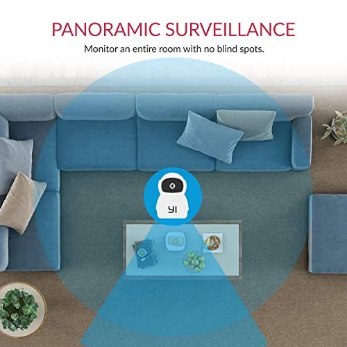YI Dome Guard Telecamera da Interno 1080p, Videocamera Sorveglianza Wifi 360 gradi, Rilevamento di Movimento, Audio Bidirezionale, Visione Notturna a infrarossi, App per iOS/Android/Windows