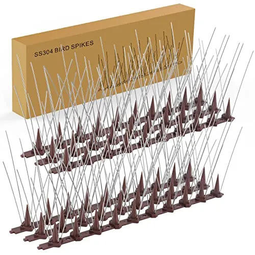 Dissuasori per Piccioni Inox, 3.6 Metri Spuntoni anti Uccelli, Anti Piccioni Balcone Repellente Piccioni per Spaventare Piccioni, Corvi, Passeri, Gatti, Protezione del Giardino - Marrone