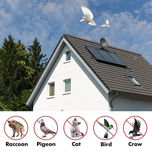 Dissuasori per Piccioni Inox, 3.6 Metri Spuntoni anti Uccelli, Anti Piccioni Balcone Repellente Piccioni per Spaventare Piccioni, Corvi, Passeri, Gatti, Protezione del Giardino - Marrone