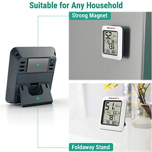 ThermoPro TP50 Termometro Igrometro Digitale per Ambiente Misuratore di Umidità e Temperatura Interno per Casa Termoigrometro Professionale per Misura Stanza