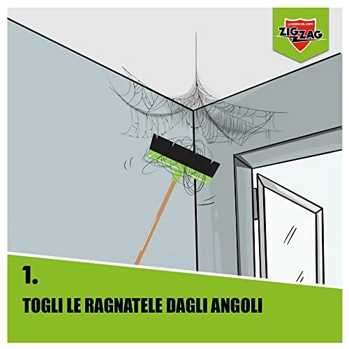 ZIG ZAG, Insetticida Ragni, Magnatela, Ragni, Insetticida per Ragni e Ragnatele ad Alta Residualità, Previene Formazione di Ragnatele Fino a 40 Giorni, 500 ml