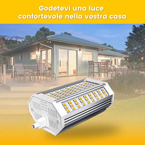 Bonlux 30W Lampadine R7S 118mm LED Dimmerabile, Equivalente 300W Lampadina alogena incandescente，doppio attacco lampadina r7s j118 per luci paesaggistiche (Bianco freddo 6000K, confezione da 1)
