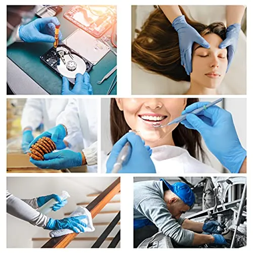 200 guanti in Nitrile L senza polvere, senza lattice, ipoallergenici, certificati CE conforme alla norma EN455 guanti per alimenti guanti medici monouso