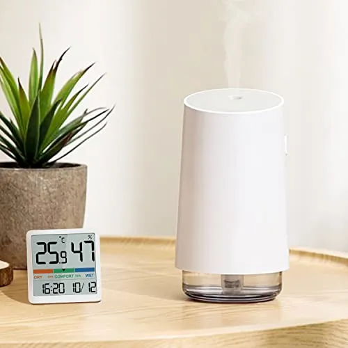 NOKLEAD Igrometro Termometro per interni - Indicatore digitale con sensore di monitoraggio della temperatura, Portable misuratore di umidità accurato per Ambiente Stanza monitoraggio (Bianco)