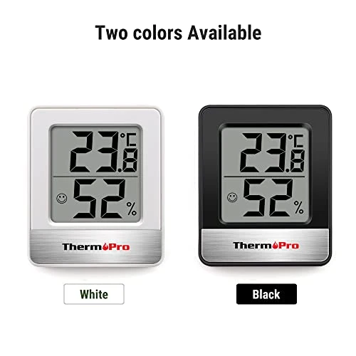 ThermoPro TP49 Mini Igrometro Termometro Digitale Termoigrometro da Interno per Casa Monitor di Temperatura e umidità per Ambienti con Livello di Comfort, Bianco