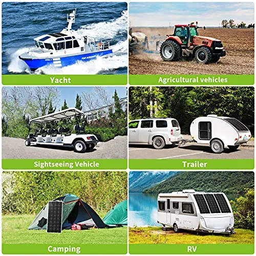 DOKIO 4PC 100W Flessibile Pannello Solare Monocristallino Fotovoltaico 400W per Giardino Camper Tetto RV Barca