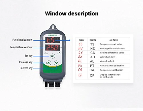 Inkbird ITC-308 LED Digitale Regolatore di Temperatura Termocoppia Termostato con Doppio Relè per Riscaldamento Mat, Serra Riscaldatore, Allevamento