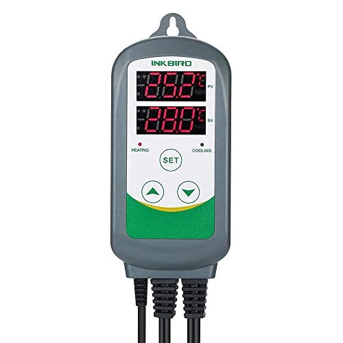 Inkbird ITC-308 LED Digitale Regolatore di Temperatura Termocoppia Termostato con Doppio Relè per Riscaldamento Mat, Serra Riscaldatore, Allevamento