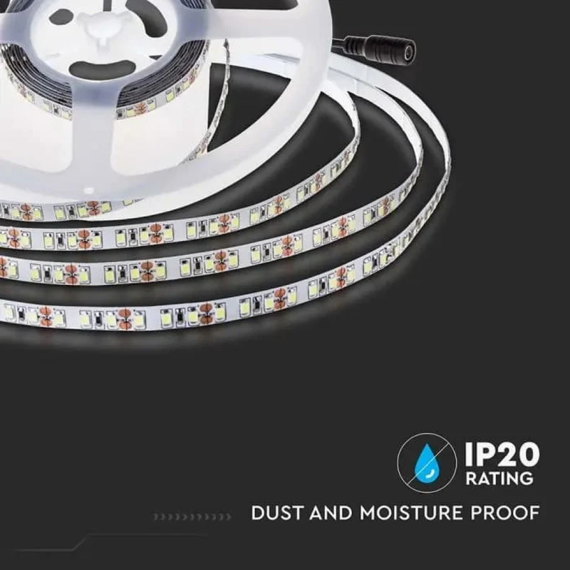 Bobina Striscia LED V-TAC 5 Metri (24V) - Alta Luminosità 120 LED/m - Luce Bianco Naturale 4000K (SKU 212594)