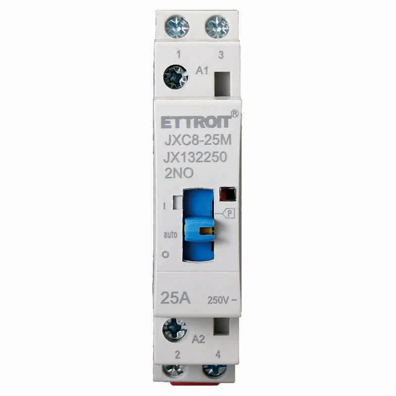 Ettroit Contattore AC Domestico 2P 25A 220v 50hz AC su Guida DIN con Interruttore di Controllo Manuale (2NO) | JX132250
