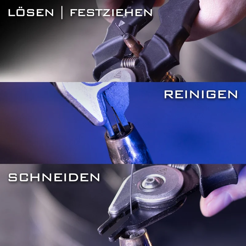 STAHLWERK MIG MAG Düsenzange 15-18 mm 4-in-1 Schweißzange | Schweißerzange | Spezialzange für Schweißbrenner zum Kappen von Schweißdrähten, Reinigen von Gasdüsen sowie zum Lösen, Ab- und Festziehen von Gas- und Stromdüsen