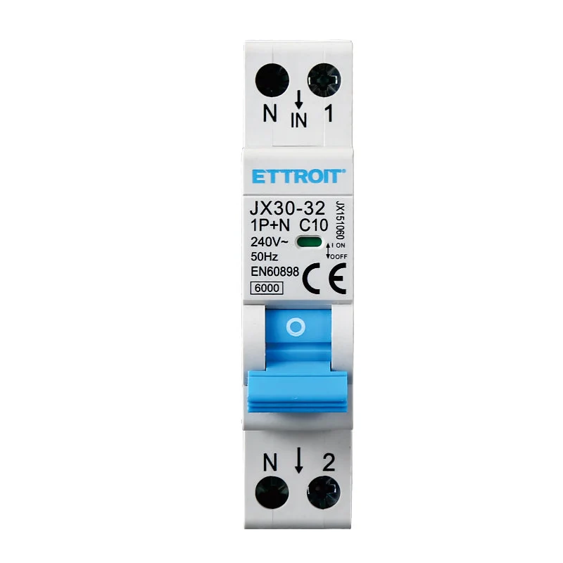 Ettroit Interruttore Magnetotermico 1P+N 10A 220V 6KA | JX151060