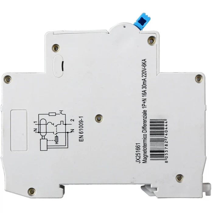 Ettroit interruttore magnetotermico differenziale salvavita 1 modulo 1P+N 16A n 0,03 6000 | jx251661