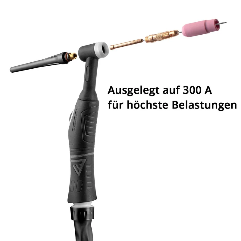 STAHLWERK Wassergekühlter WIG Schweißbrenner WP18 | SR18 bis 300 A mit 5 m Schutzgas-Schlauchpaket inklusive Wasserkühler mit 370 W und 6 L Tank