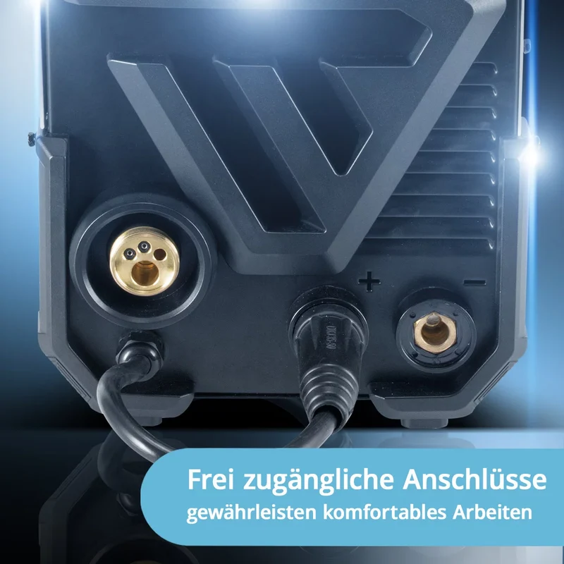 STAHLWERK MIG MAG 200 Doppelpuls Pro vollsynergisches Schweißgerät mit AK25/MB25 Alu-Schweißbrenner und Verschleißteile-Set für Aluminium-Schweißen