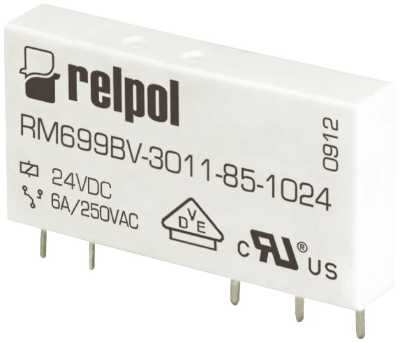 Relè Miniatura Slim PCB Relpol 24Vdc 6A IP67 - SPDT 1 Polo | LED-Mobile