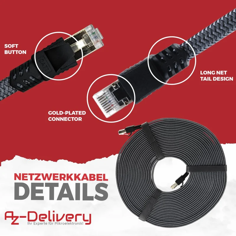 10m CAT7 network cable - gray/silver, Gigabit Ethernet LAN cable - 10000 Mbit/s - Highspeed patch cable Cat.7 raw cable S/FTP PIMF shielding