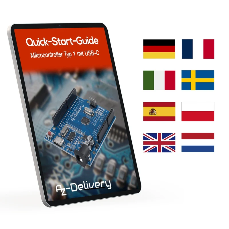 Microcontroller board AZ-ATmega328 board with USB-C connection
