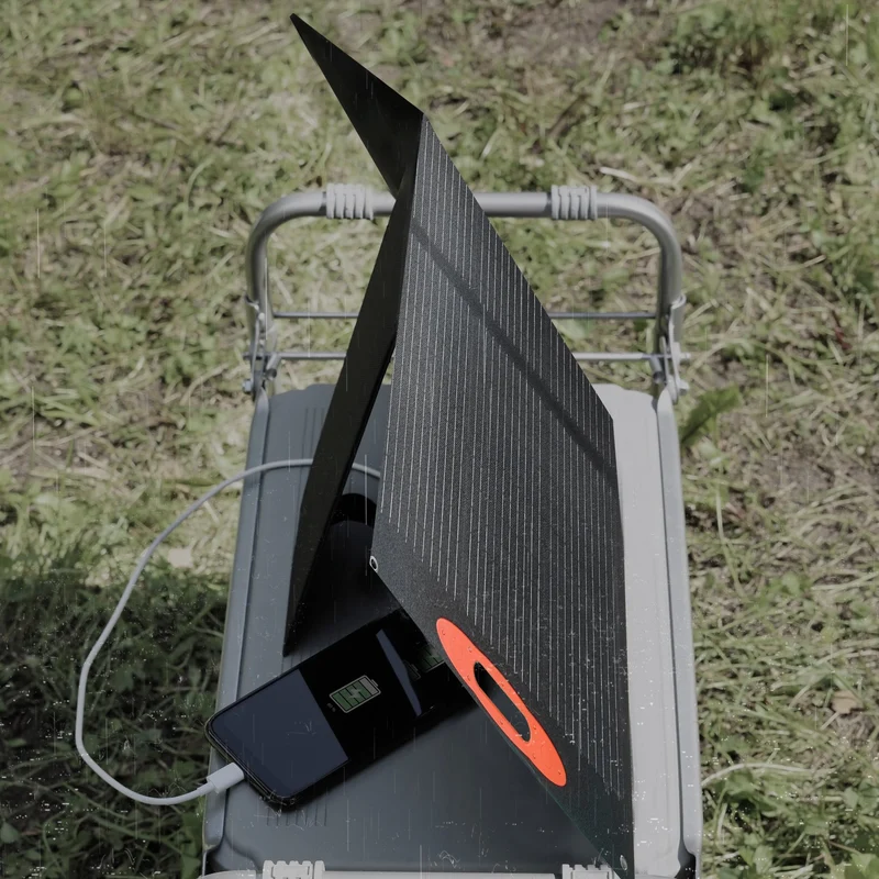 Portable solar panel with EFTE coating Foldable solar panel with USB/Type-C/DC connection Solar bag IP67 Waterproof Camping solar panel