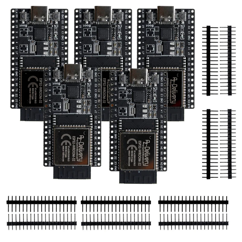 ESP32 Board Dev Kit C V4 NodeMCU WLAN WiFi Development Board unsoldered with USB-C connection compatible with Arduino