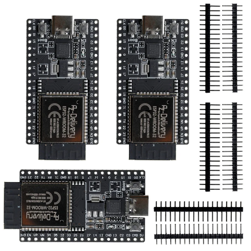 ESP32 Board Dev Kit C V4 NodeMCU WLAN WiFi Development Board unsoldered with USB-C connection compatible with Arduino