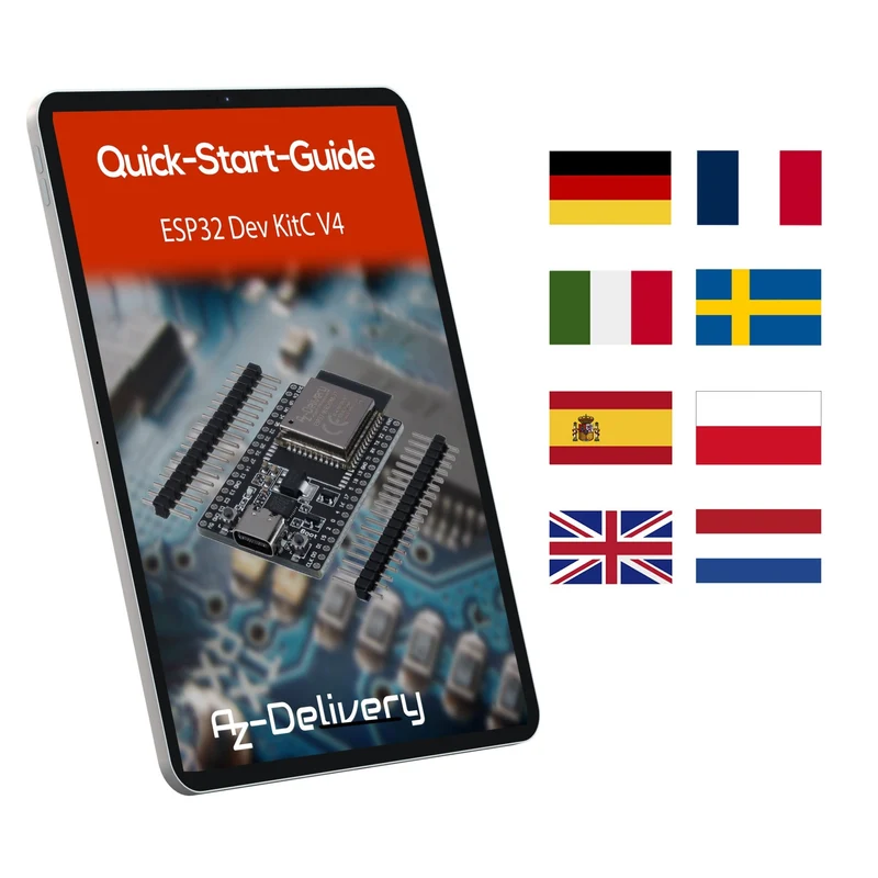 ESP32 Board Dev Kit C V4 NodeMCU WLAN WiFi Development Board unsoldered with USB-C connection compatible with Arduino