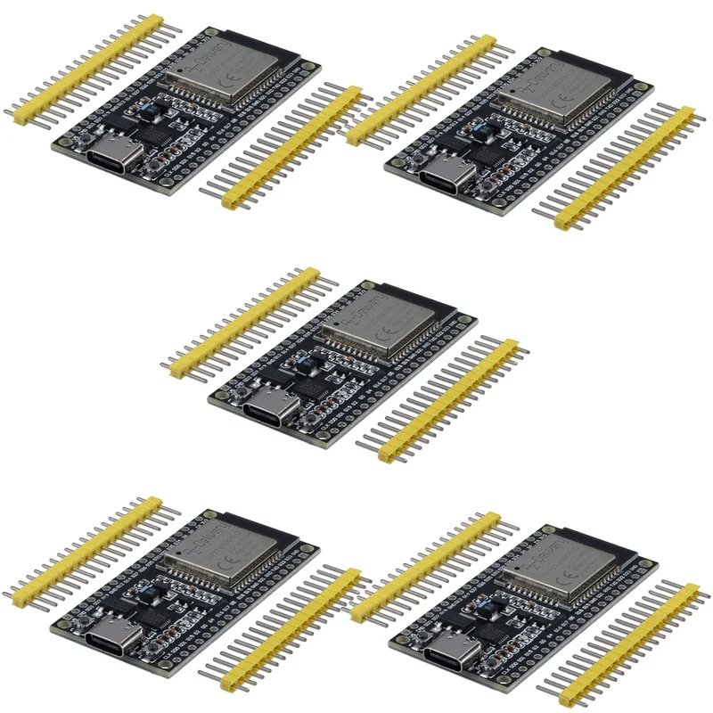 ESP-32 Dev Kit C unverlötet NodeMCU Module WLAN mit USB-C Anschluss WiFi Development Board mit CP2102 (Nachfolgermodell zum ESP8266) kompatibel mit Arduino