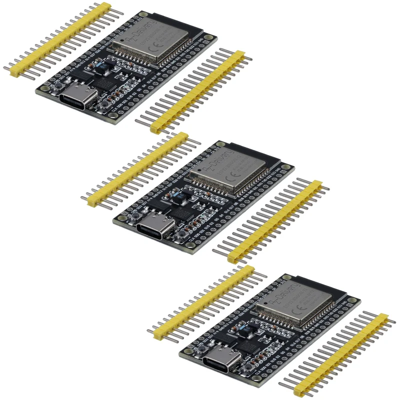 ESP-32 Dev Kit C unverlötet NodeMCU Module WLAN mit USB-C Anschluss WiFi Development Board mit CP2102 (Nachfolgermodell zum ESP8266) kompatibel mit Arduino
