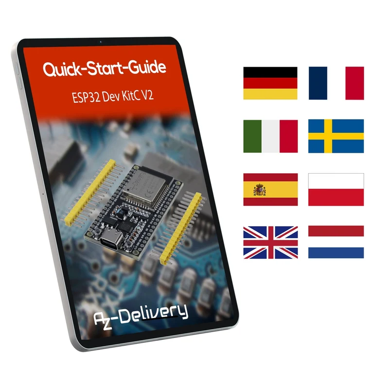 ESP-32 Dev Kit C unverlötet NodeMCU Module WLAN mit USB-C Anschluss WiFi Development Board mit CP2102 (Nachfolgermodell zum ESP8266) kompatibel mit Arduino