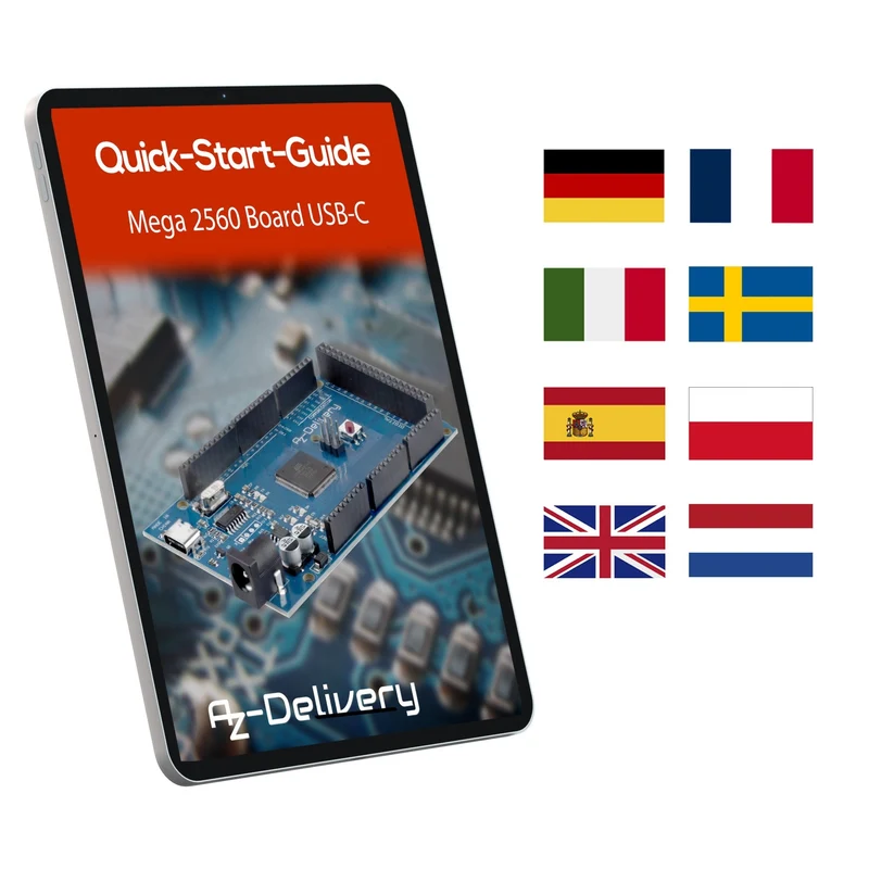 AZ-MEGA2560-Board Mikrokontroller mit USB-C Anschluss Entwicklungsboard kompatibel mit Arduino