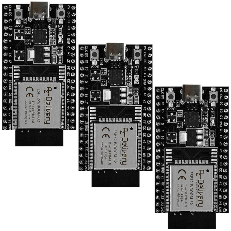 ESP32 Dev Kit C V4 NodeMCU WLAN WiFi Development Board mit USB-C Anschluss kompatibel mit Arduino
