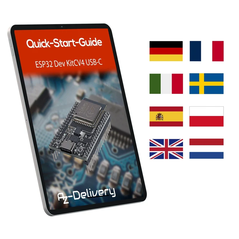 ESP32 Dev Kit C V4 NodeMCU WLAN WiFi Development Board mit USB-C Anschluss kompatibel mit Arduino