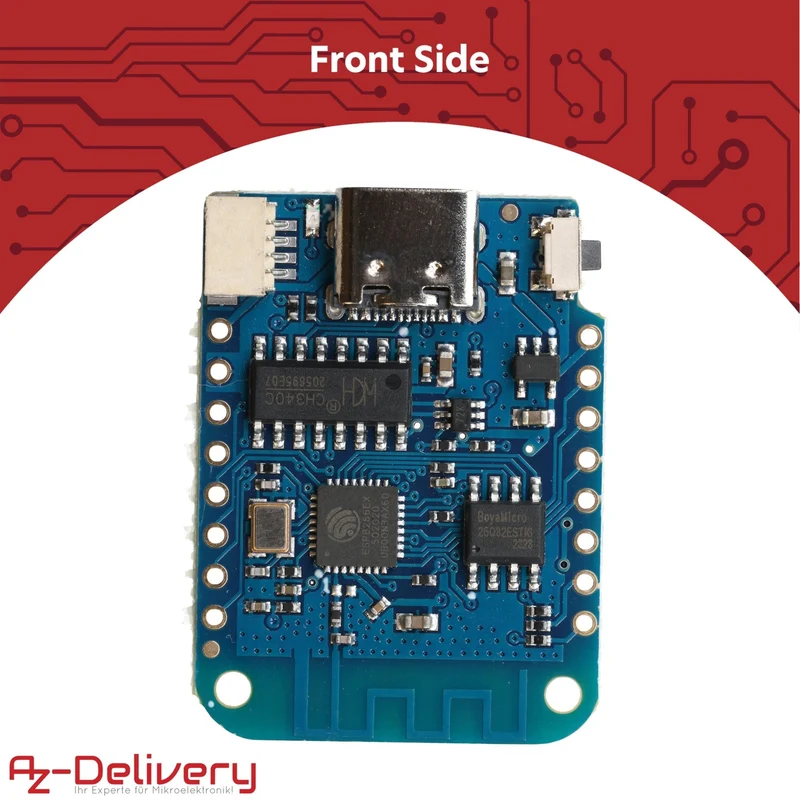 D1 Mini V4 NodeMCU ESP8266EX WLAN module with USB-C connection compatible with Arduino