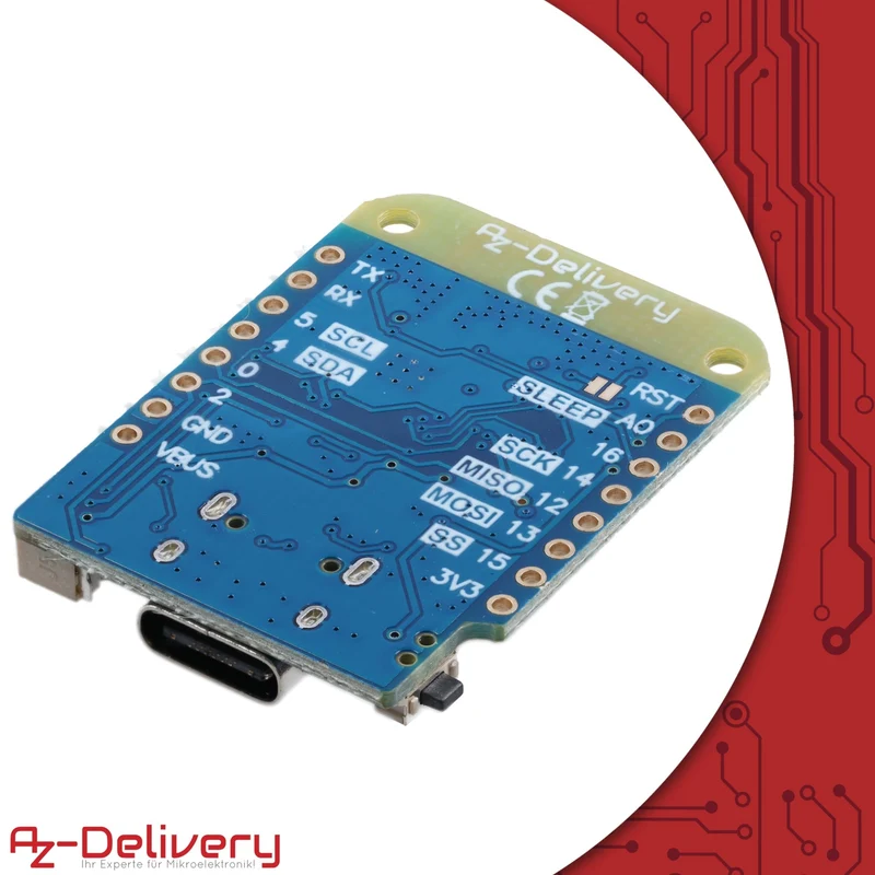 D1 Mini V4 NodeMCU ESP8266EX WLAN module with USB-C connection compatible with Arduino