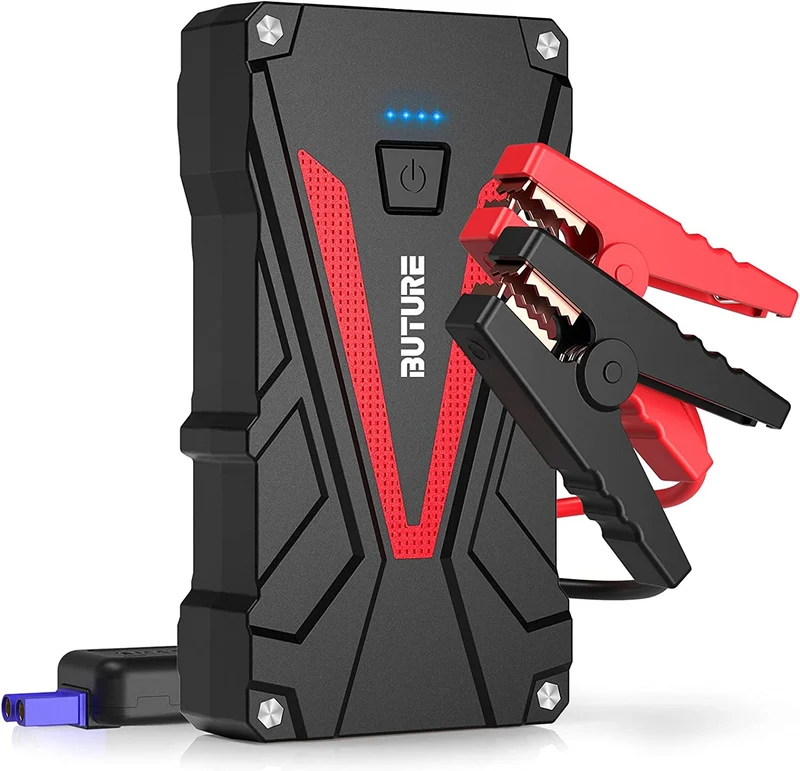 BuTure Booster Avviamento Auto 2000A 20000mAh, Avviatore Emergenza per Auto/Moto (Motori Fino a 7,0L Benzina/6,0L Diesel), Avviatore Batteria Auto con Torcia LED, Porta USB da per Smartphone