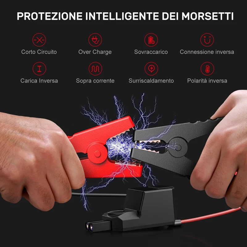 BuTure Booster Avviamento Auto 2000A 20000mAh, Avviatore Emergenza per Auto/Moto (Motori Fino a 7,0L Benzina/6,0L Diesel), Avviatore Batteria Auto con Torcia LED, Porta USB da per Smartphone