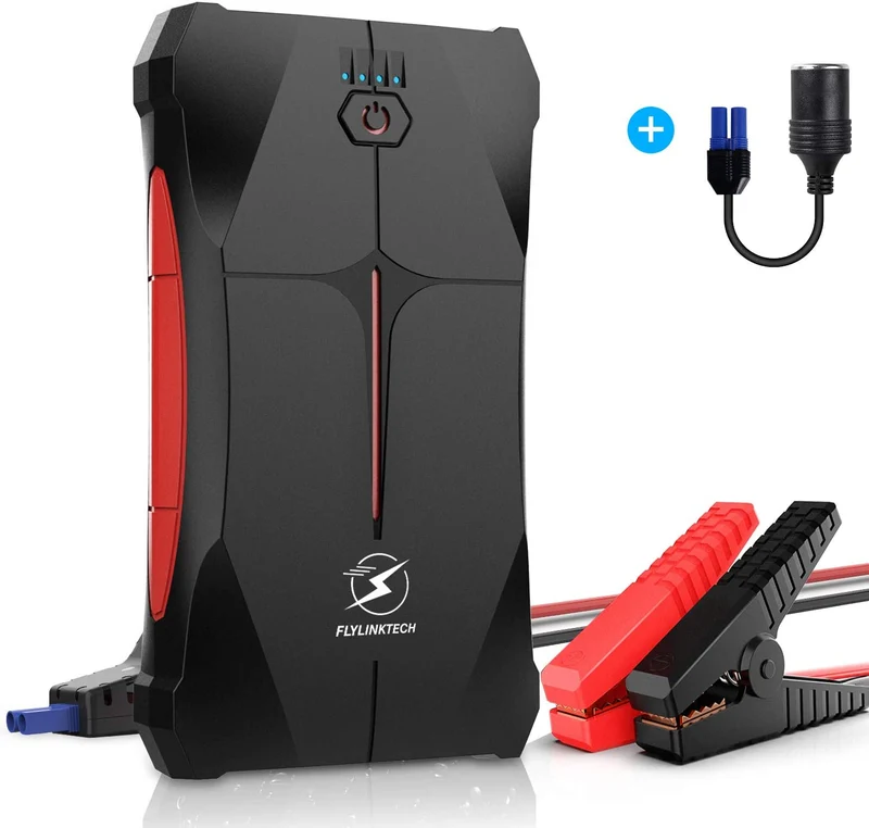Avviatore Emergenza per Auto- 800A 13200mAh Avviatore Portatile per Motore Benzina, Impermeabile IP67, fino a 5,0L Ges o 4,0L Diesel, 12V Jump Starter, Torcia a LED, Porta USB da per Smartphone