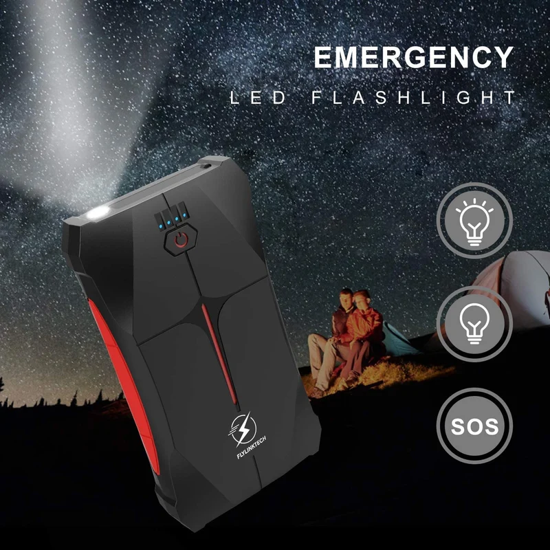 Avviatore Emergenza per Auto- 800A 13200mAh Avviatore Portatile per Motore Benzina, Impermeabile IP67, fino a 5,0L Ges o 4,0L Diesel, 12V Jump Starter, Torcia a LED, Porta USB da per Smartphone