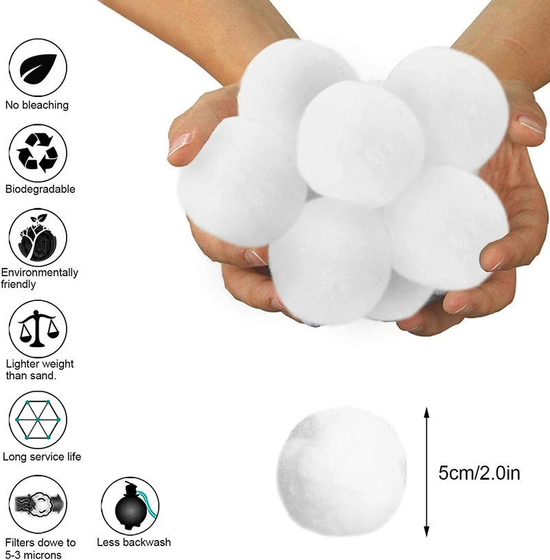JOYUE Filtro Balls, Sfere per Filtrazione, Filtro per Piscina, Materiale Filtrante 700g Sostituiscono 25kg di Sabbia Filtrante (700g)