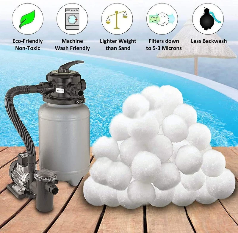 Viilich 700g Filtro Balls,Palline Filtranti per Piscina,Filtro a Sfera di filtrazione Sfere Filtrante in Polietilene Anziché 25 kg di Sabbia Filtrante,Utilizzate in Pompe Filtranti e Acquari