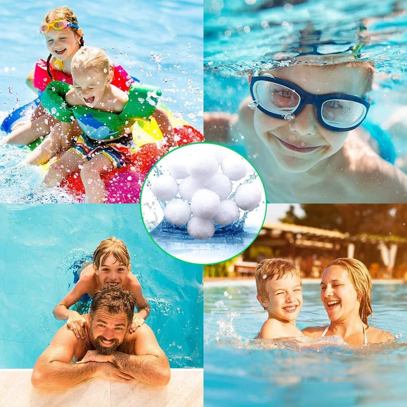 Viilich 700g Filtro Balls,Palline Filtranti per Piscina,Filtro a Sfera di filtrazione Sfere Filtrante in Polietilene Anziché 25 kg di Sabbia Filtrante,Utilizzate in Pompe Filtranti e Acquari