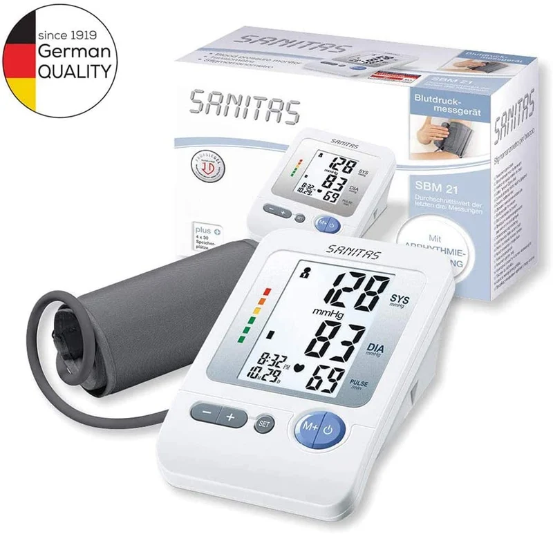 Sanitas SBM 21 Misuratore di Pressione Sanguigna da Braccio, per circonferenze braccio di 22-36 cm, Batterie incluse