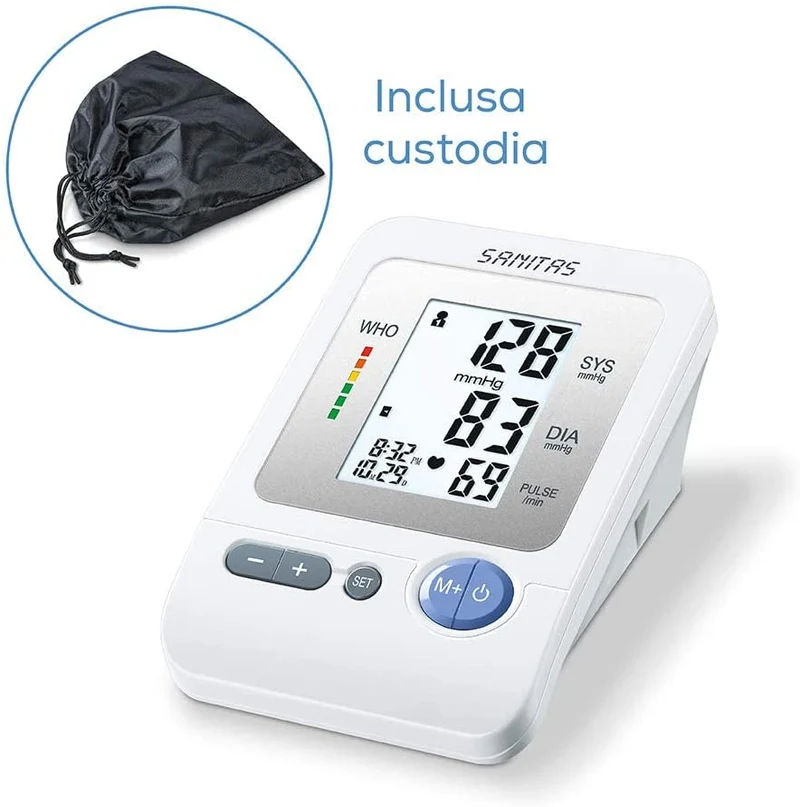 Sanitas SBM 21 Misuratore di Pressione Sanguigna da Braccio, per circonferenze braccio di 22-36 cm, Batterie incluse