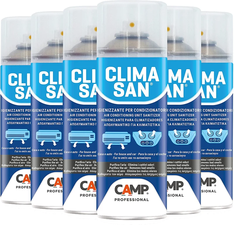 Camp CLIMASAN Igienizzante Climatizzatori, a base alcool, per casa e auto, purifica l'aria e neutralizza i cattivi odori