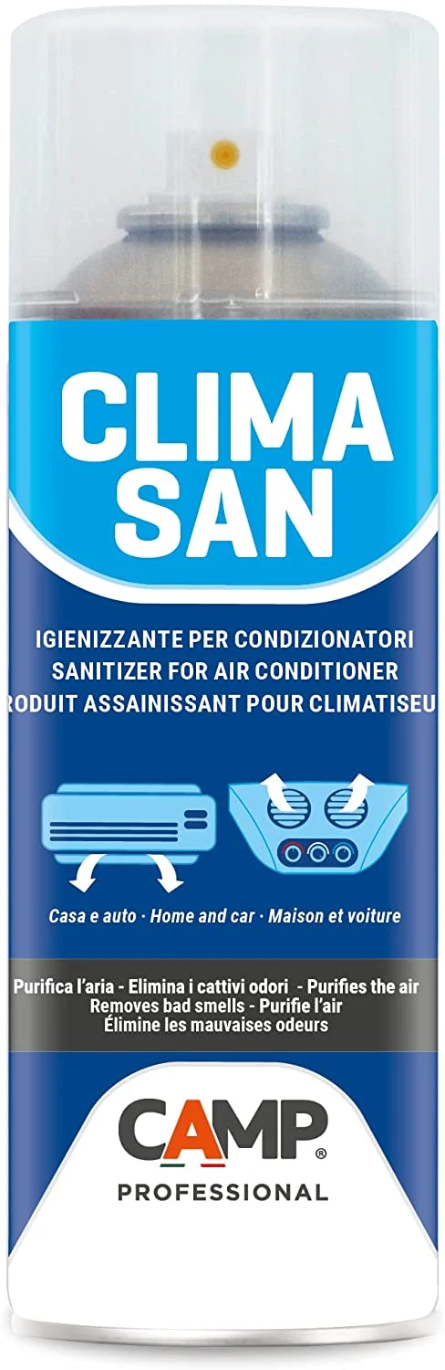 Camp CLIMASAN Igienizzante Climatizzatori, a base alcool, per casa e auto, purifica l'aria e neutralizza i cattivi odori