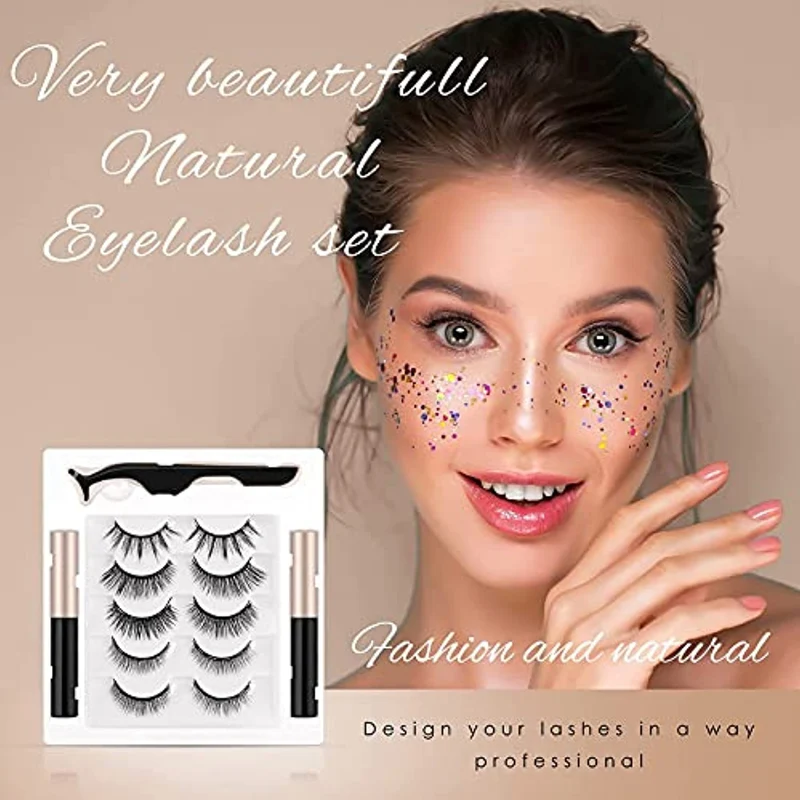 Ciglia Magnetiche con Eyeliner Ciglia Finte Magnetiche Naturali Lunga Durata Riutilizzabile Niente Colla 5 paia Varie 3D Ciglia Finte 2 Magnetico Eyeliner 1 Pinzette…
