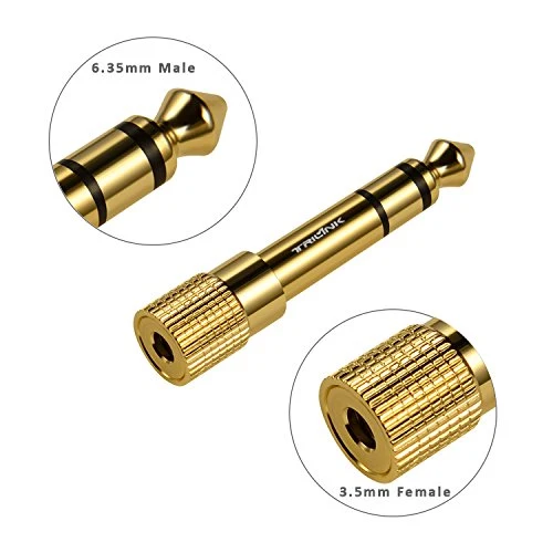 TriLink Adattatore per Cuffie [Rame Placcato Oro] da Jack 6.35mm maschio a...
