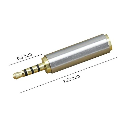 (2 Pack) Gold Plated 2.5mm Male to 3.5mm Oro 2.5 mm maschio a Femmina