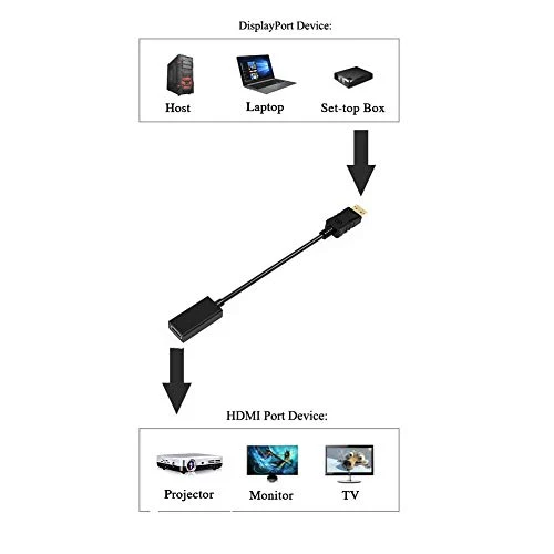 ABLEWE Cavo Displayport a HDMI 1080p,Adattatore DP a HDMi Cable 2 pezzi